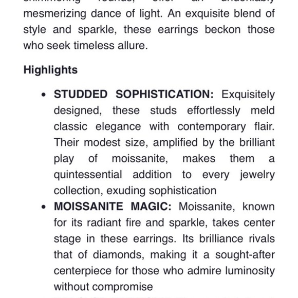 Pink Moissanite Stud Earrings, White Moissanite Accent Earrings, Vermeil Rose Go - Picture 9 of 9